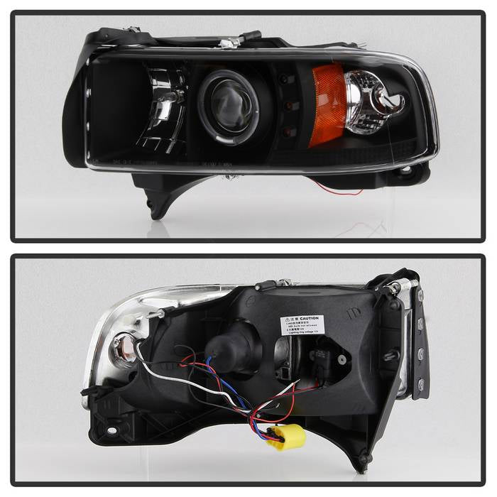Spyder Dodge Ram 1500 94-01 94-02 Projector Headlights LED Halo LED Blk PRO-YD-DR94-HL-AM-BK 5010087