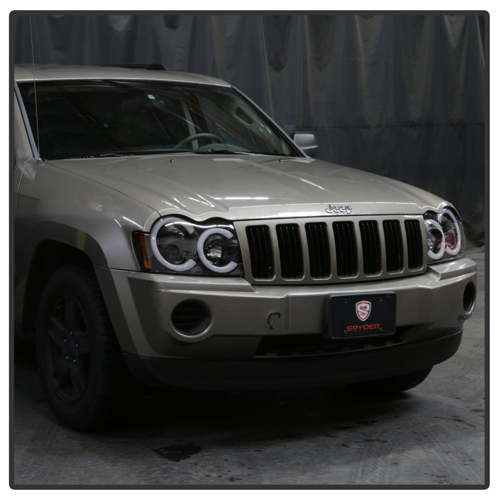 Spyder 05-07 Jeep Grand Cherokee - Light Bar Projector Headlights - Black - PRO-YD-JGC05V2-LB-BK 5086129