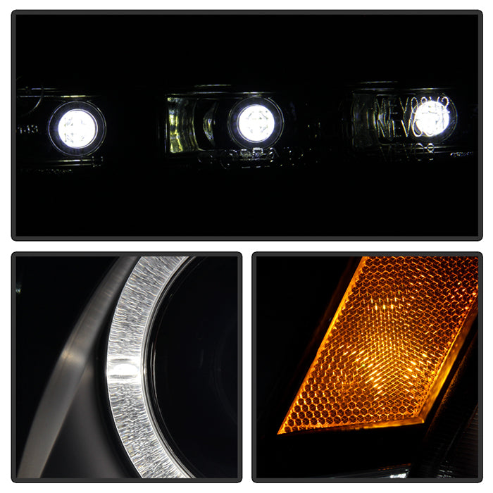 Spyder Mitsubishi Lancer/EVO-10 08-14 Projector Halogen Model- LED Halo DRL Blk PRO-YD-ML08-DRL-BK 5039392
