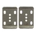 Pair of Riley Mountain Motorsports Toyota 2.75-inch U-bolt plates for spring suspension, shown on a black background.