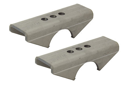 Pair of Riley Mountain Motorsports Toyota spring over axle perches with 3.0-inch axle tube and 2.5-inch width, mounted on a vehicle.