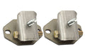 Toyota 22R/22RE motor mounts and exhaust flanges from Riley Mountain Motorsports, showing metal components and mounting points.
