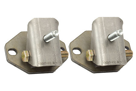 Toyota 22R/22RE motor mounts and exhaust flanges from Riley Mountain Motorsports, showing metal components and mounting points.