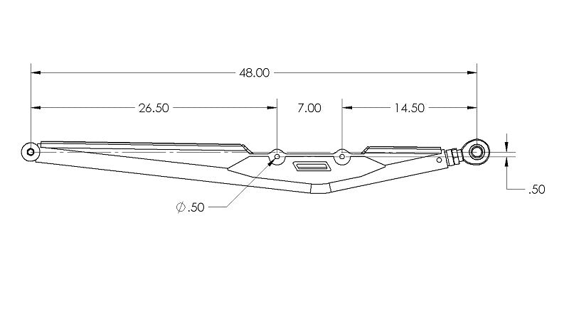 Pair of Riley Mountain Motorsports URC trailing arms showing metal construction and mounting points for vehicle suspension.