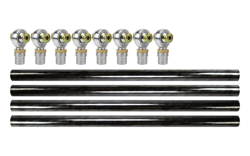 Riley Mountain Motorsports 4 Link Heim and Tube Kit with metal link components and tubing for suspension upgrades.
