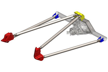 Riley Mountain Motorsports Combo 4 Link Kit with upper and lower triangulated links for off-road vehicle suspension.