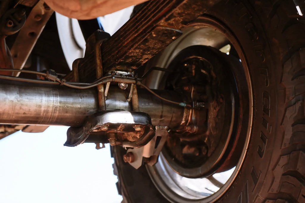 Toyota Tacoma 8.75-inch rear axle housing by Riley Mountain Motorsports, featuring rugged steel construction and mounting points.