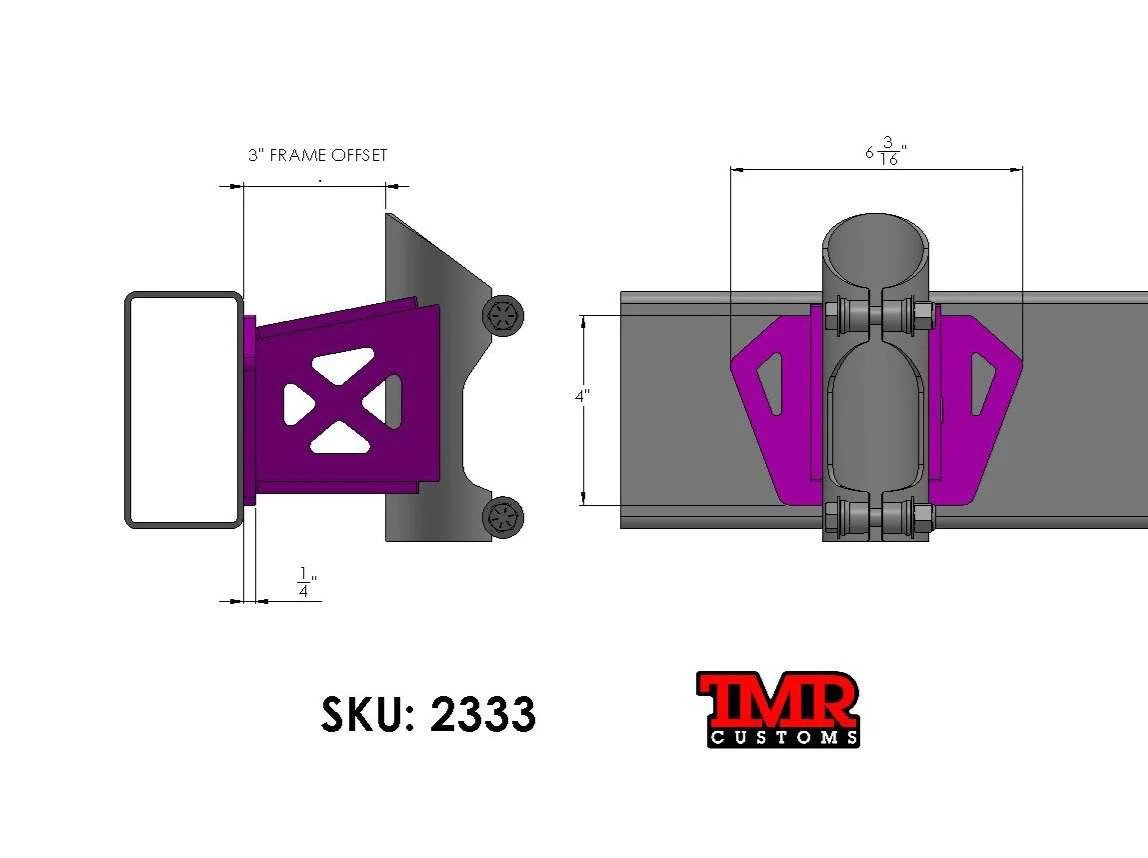 TMR Bump Stop Frame Mount - 3" OFFSET