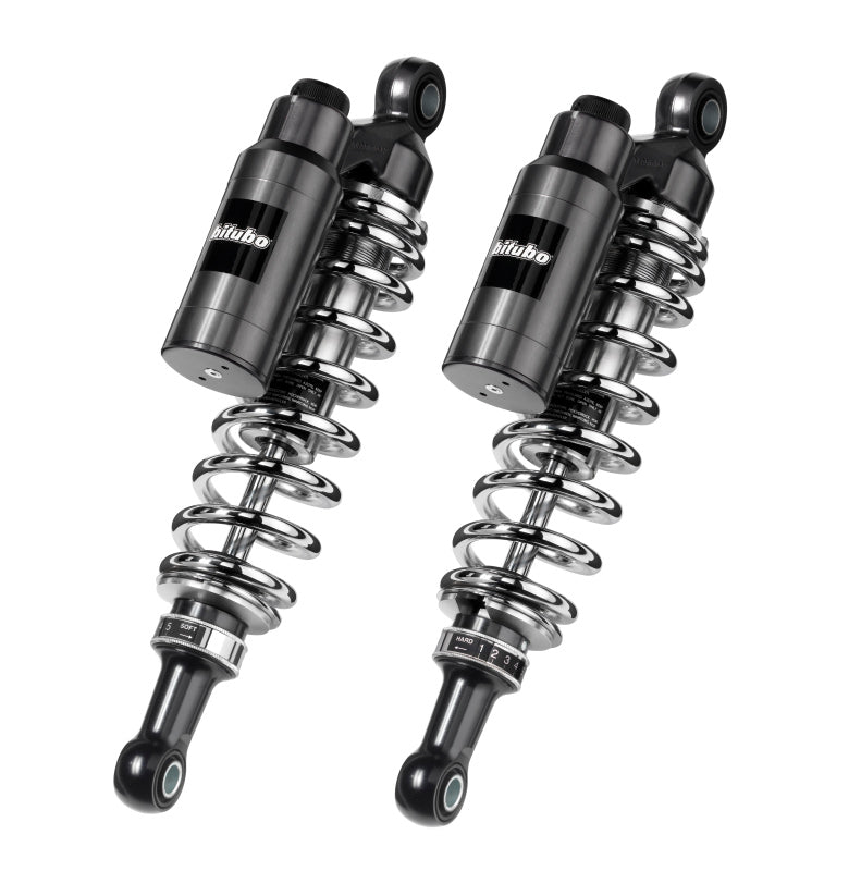 Bitubo Suspension Bitubo WMT0 Twinshocks Adj.: Spring Preload, Reb., Comp., Length 320mm, Piggyback Tank Chr Edition S0044WMT03