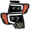AlphaRex 09-14 Ford F-150 LUXX LED Proj Headlights Plank Style Jet Blk w/Activ Light/Seq Signal/DRL 880177 *Discontinued