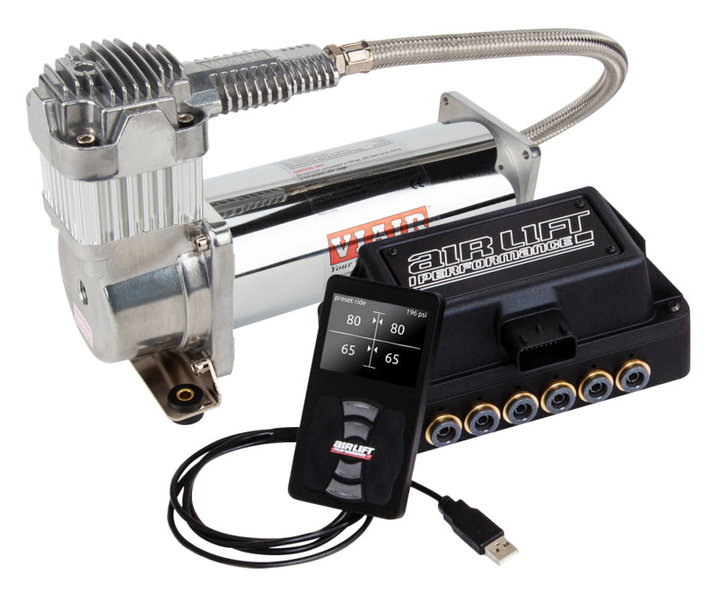 AIRLIFT 3H (3/8"Air Line,5 Gallon Lightweight Raw Alum.Tank,VIAIR 444C Comp.)