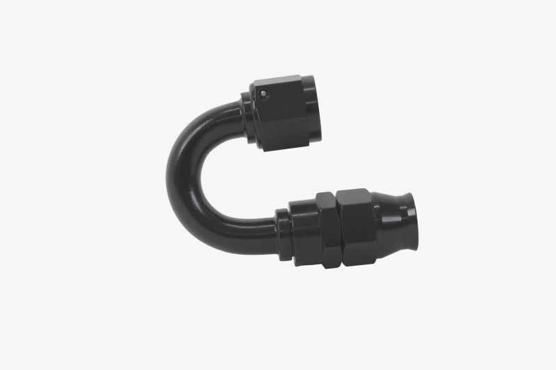Aeromotive PTFE Hose End - AN-08 - 180 Deg - Black Anodized 15363