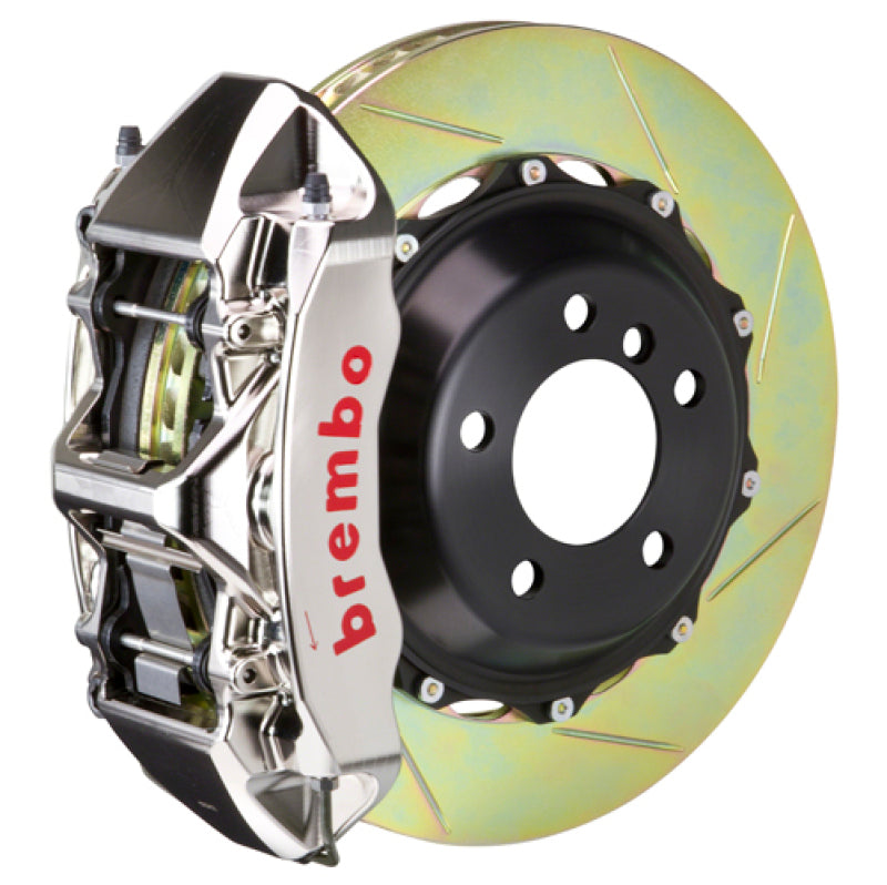 Brembo 08-17 S5/09-16 S4 Front GTR BBK 6 Piston Billet 380x32 2pc Rotor Slotted Type1 - Nickel 1M2.9021AR