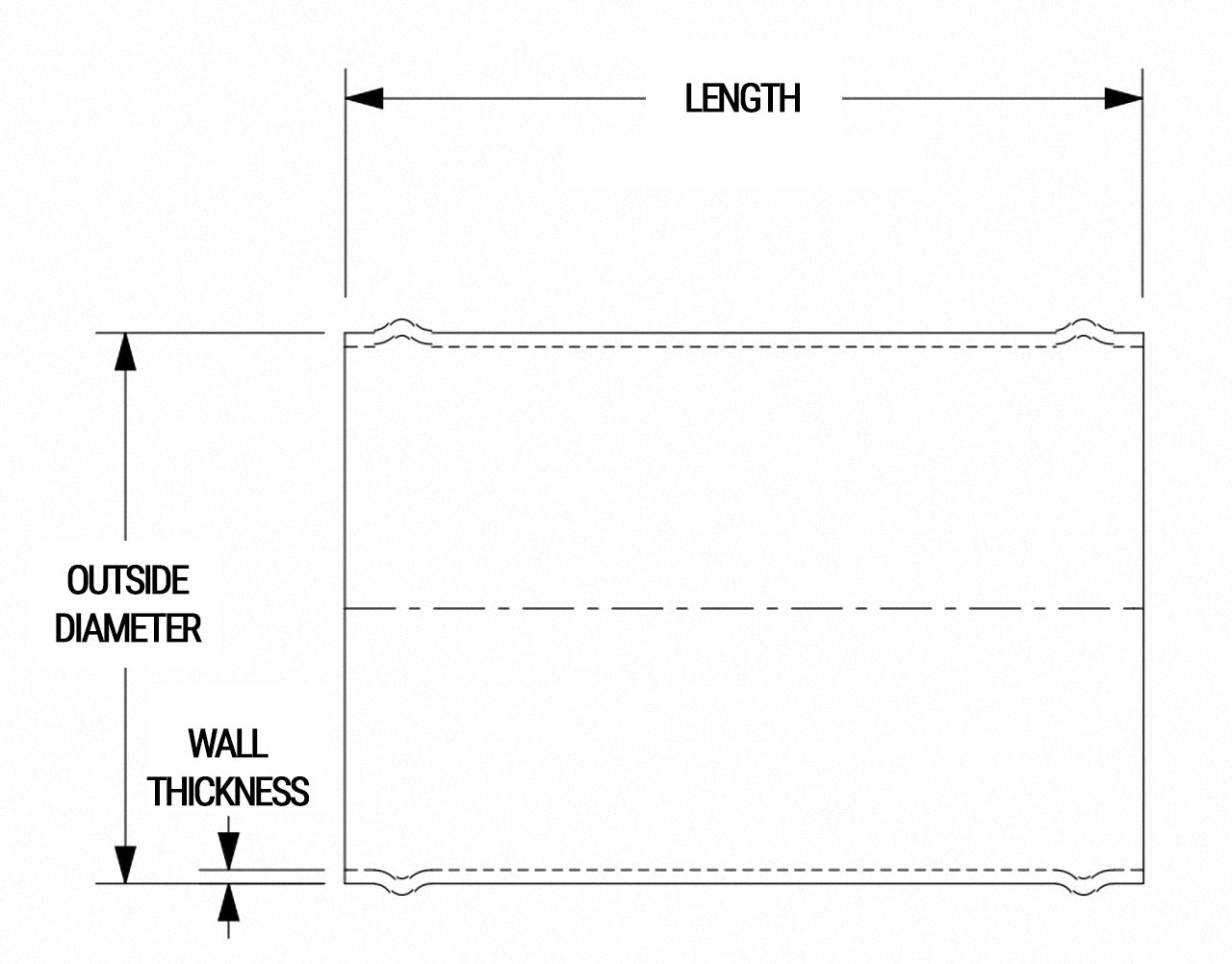 HPS Performance Products HPS 4-1/2" OD 6061 Aluminum Joiner Tube Piping with Bead Roll