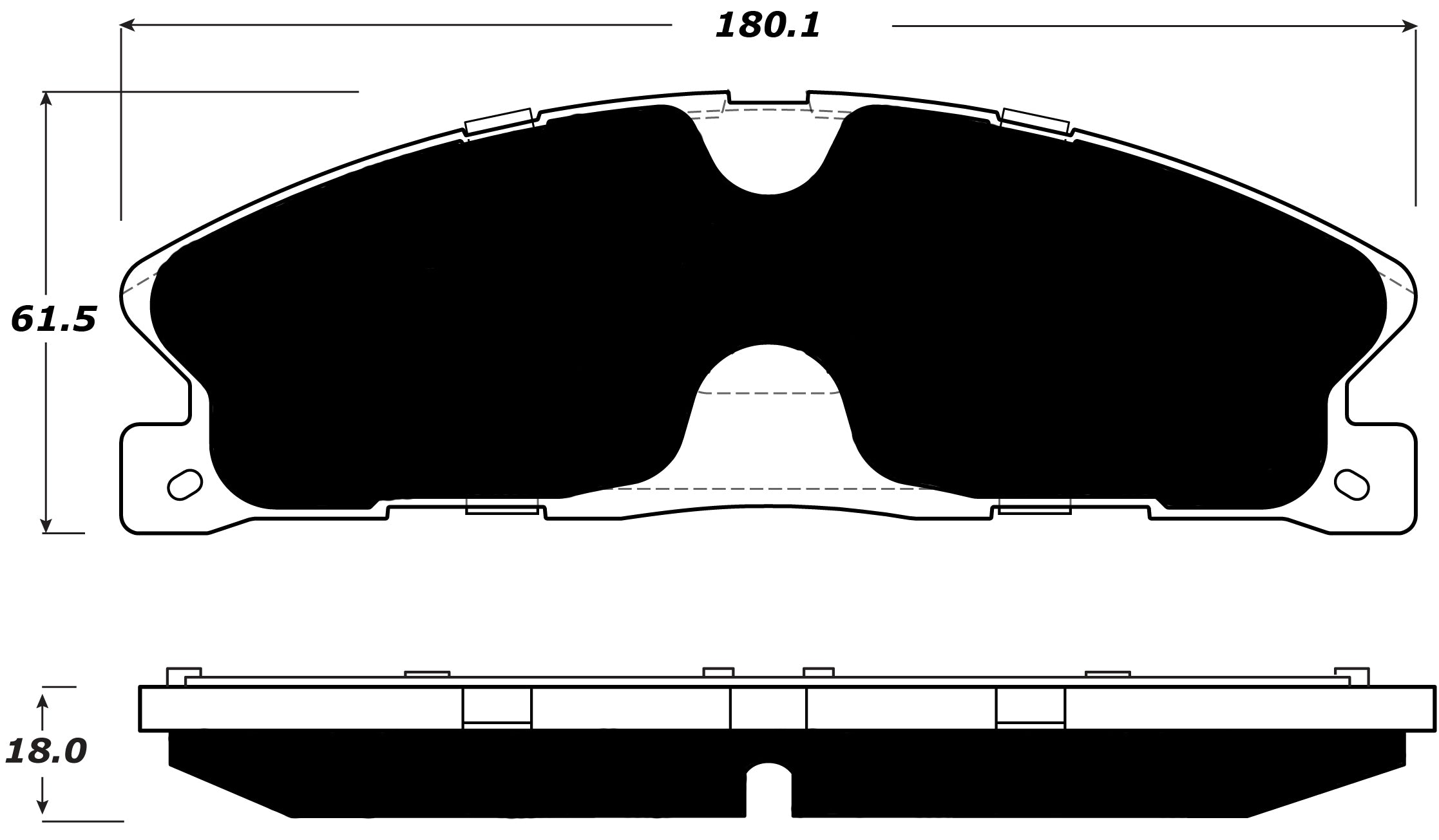 Porterfield Brake Pads for 2015 LINCOLN MKT Gray Calipers