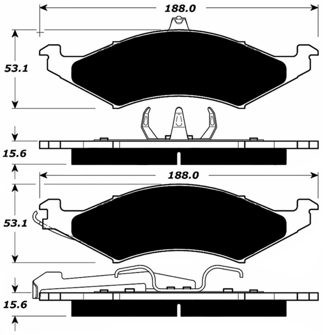 Porterfield Brake Pads for 1993 FORD TAURUS R/Disc