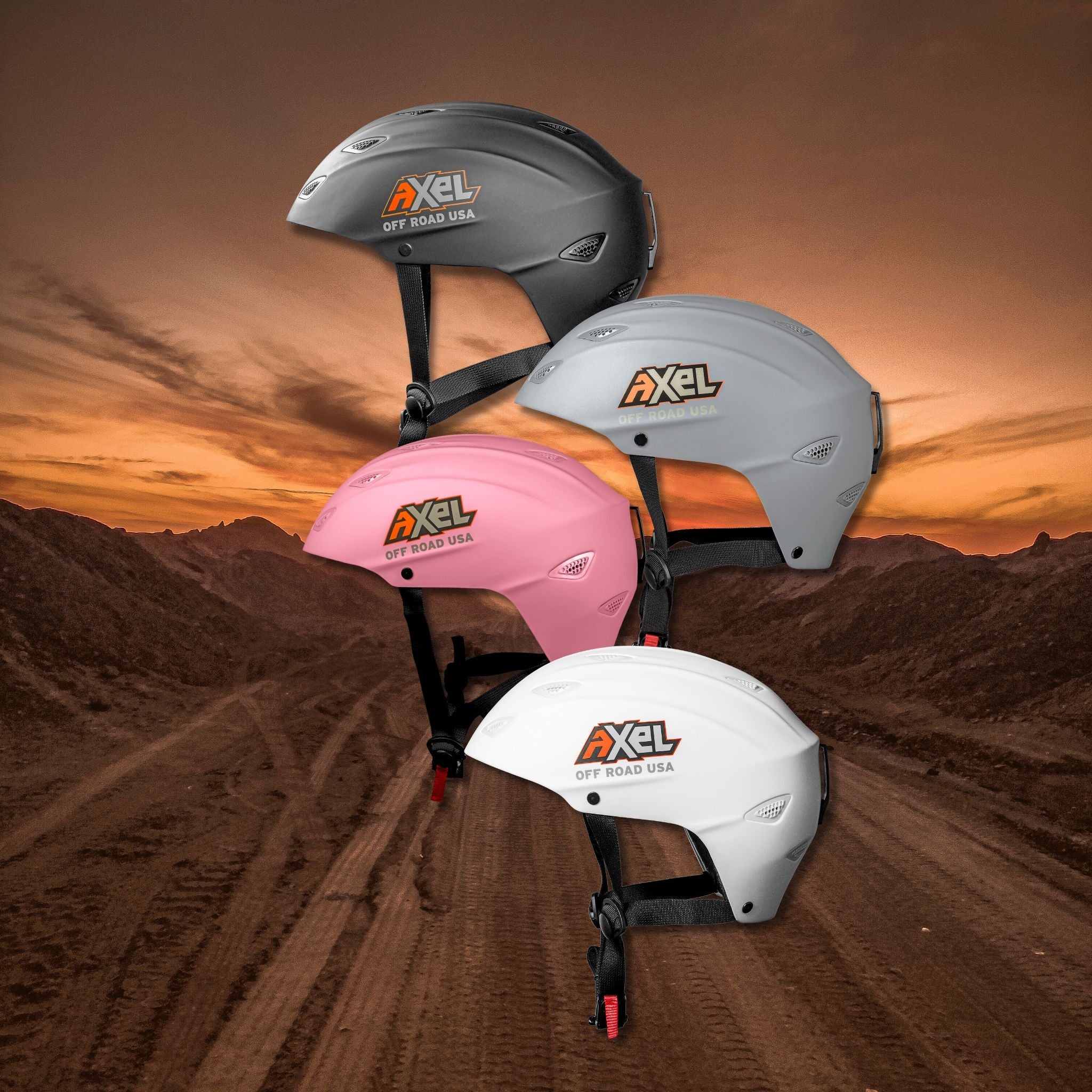 AXEL OFF ROAD GRIT D.O.T. helmet in matte black with a sleek, aerodynamic design for off-road riding and protection.