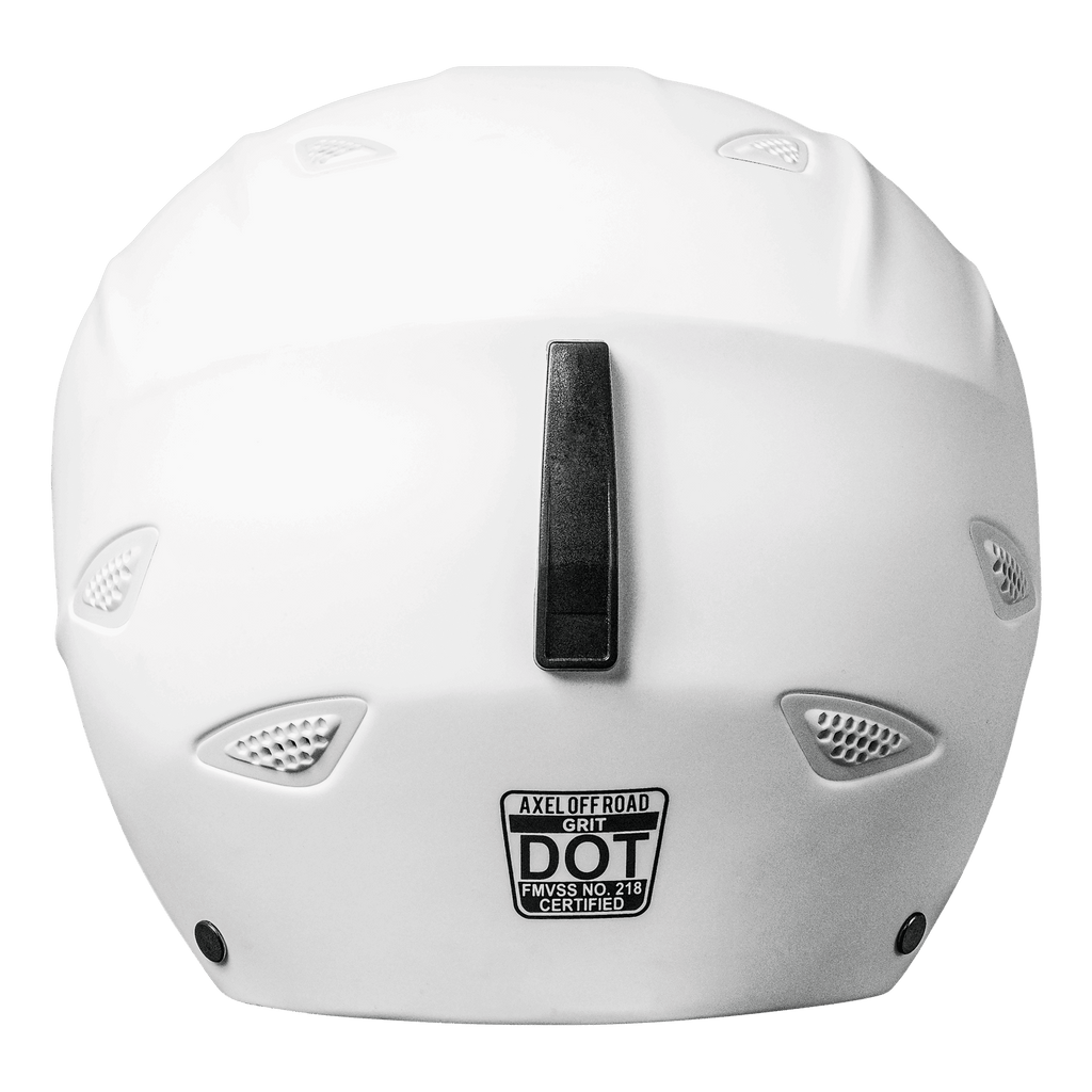 Racy black matte AXEL OFF ROAD GRIT D.O.T. helmet with sleek design, for off-road riding, shown in a small size.