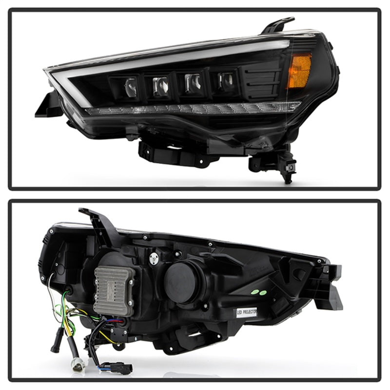 SPYDER Apex 14-20 Toyota 4Runner High-Power LED Module Headlights - Black (PRO-YD-T4R14AP-SEQ-BK) 5088697