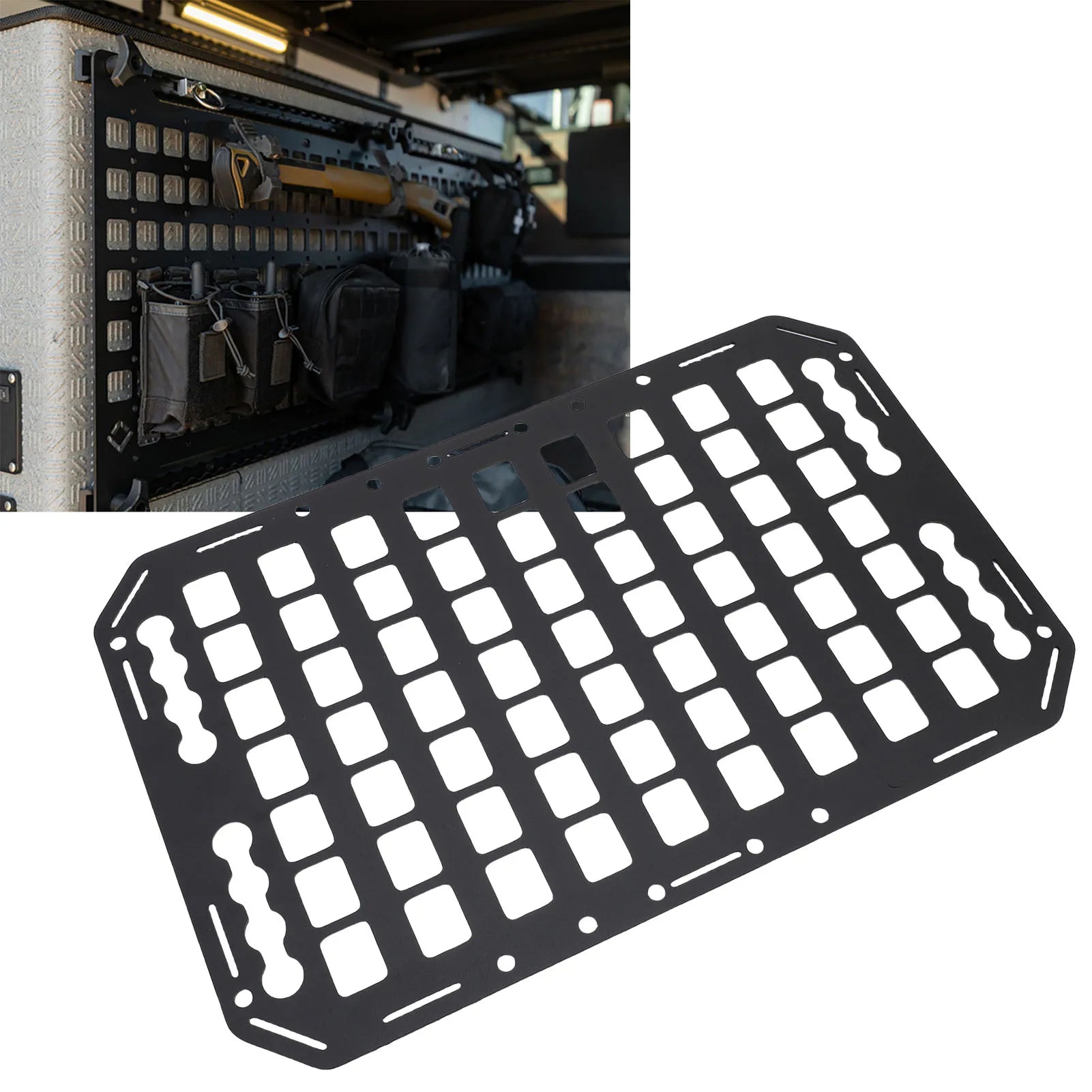 Truck Bed Molle Panel Aluminium Alloy Multifunctional L Track Storage Organizer for Car SUV RV
