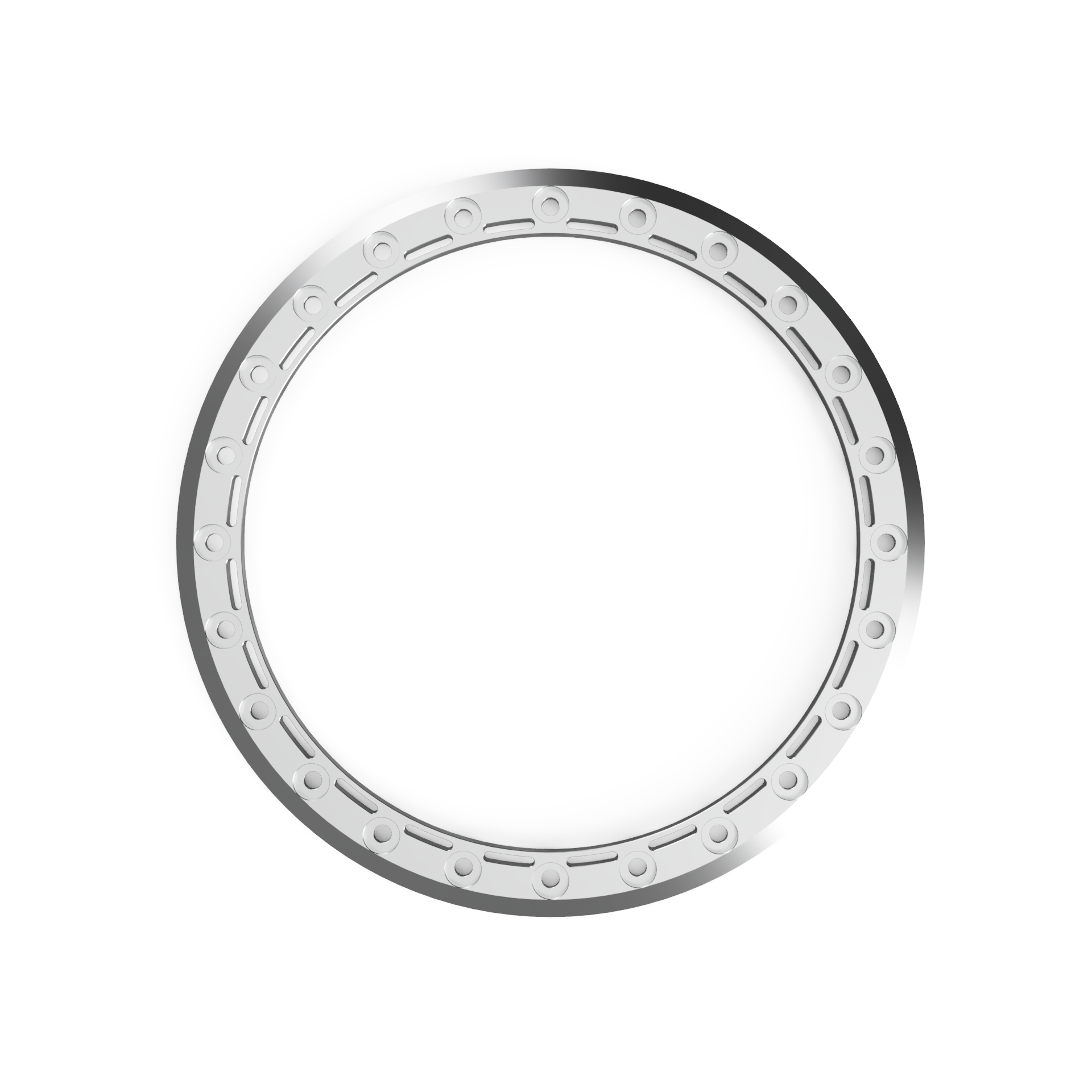 Machined aluminum simulated ring for beadlock accessories by Battle Born Wheels, designed for automotive wheel enhancements.