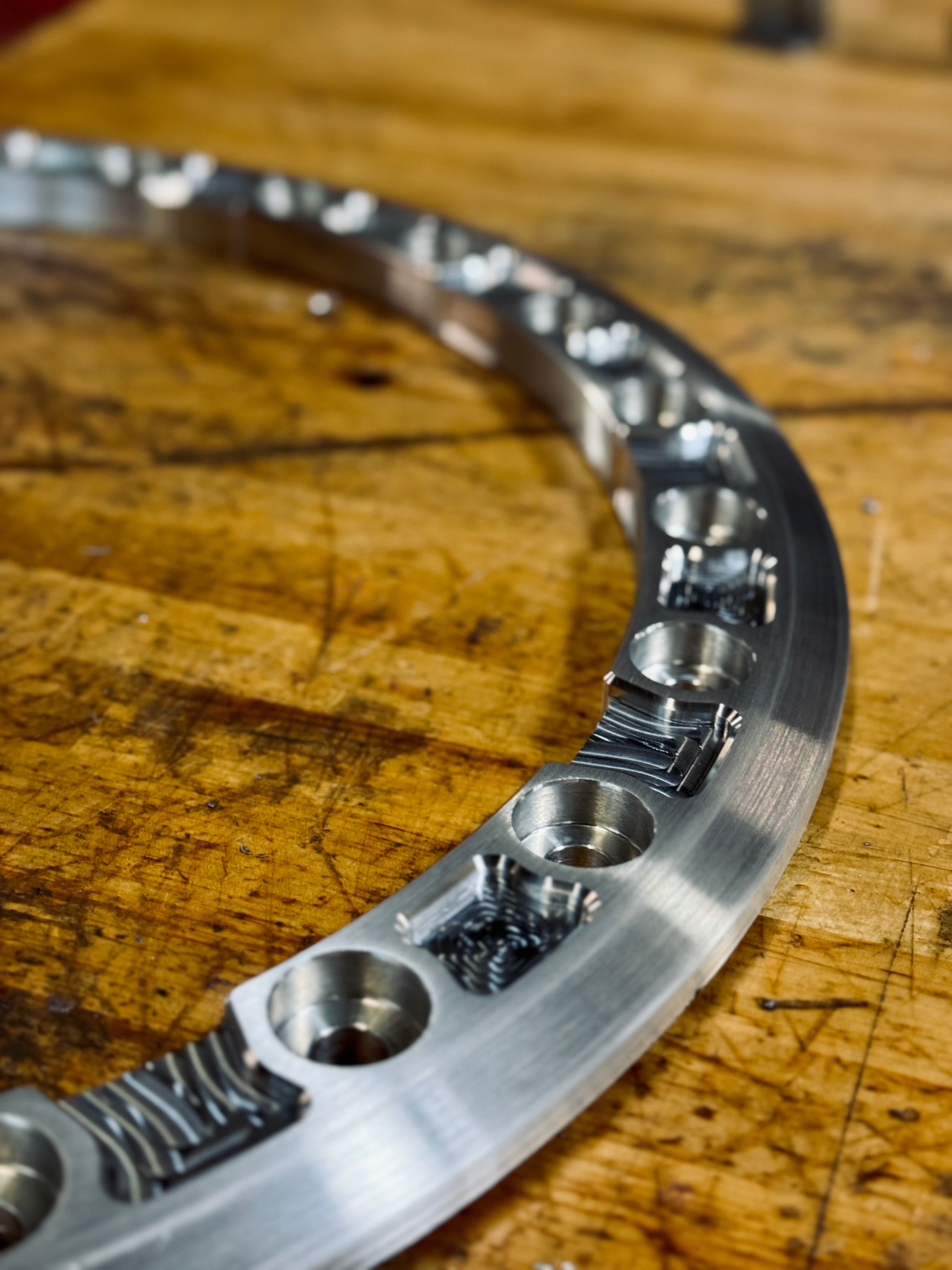 Solid machined aluminum beadlock ring for off-road wheels by Battle Born Wheels, designed for durable beadlock accessory application.
