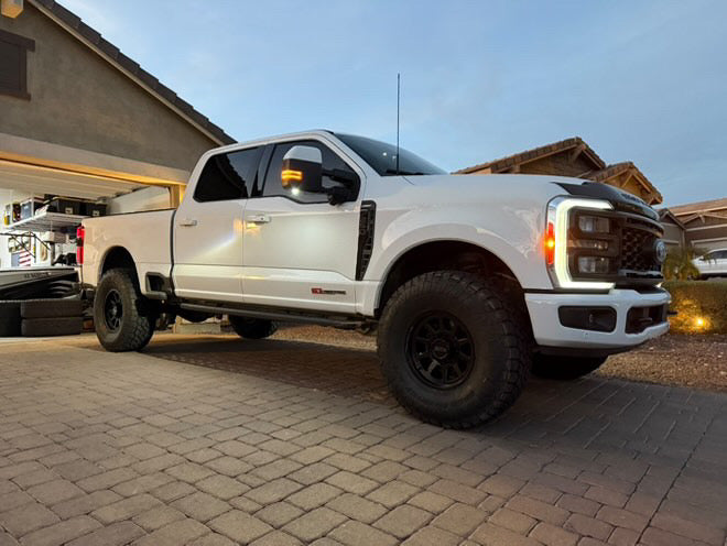 Battle Born Wheels Sierra HoldFast 17x8 black blackout wheels with 5x5 bolt pattern and 4.75-inch backspacing.