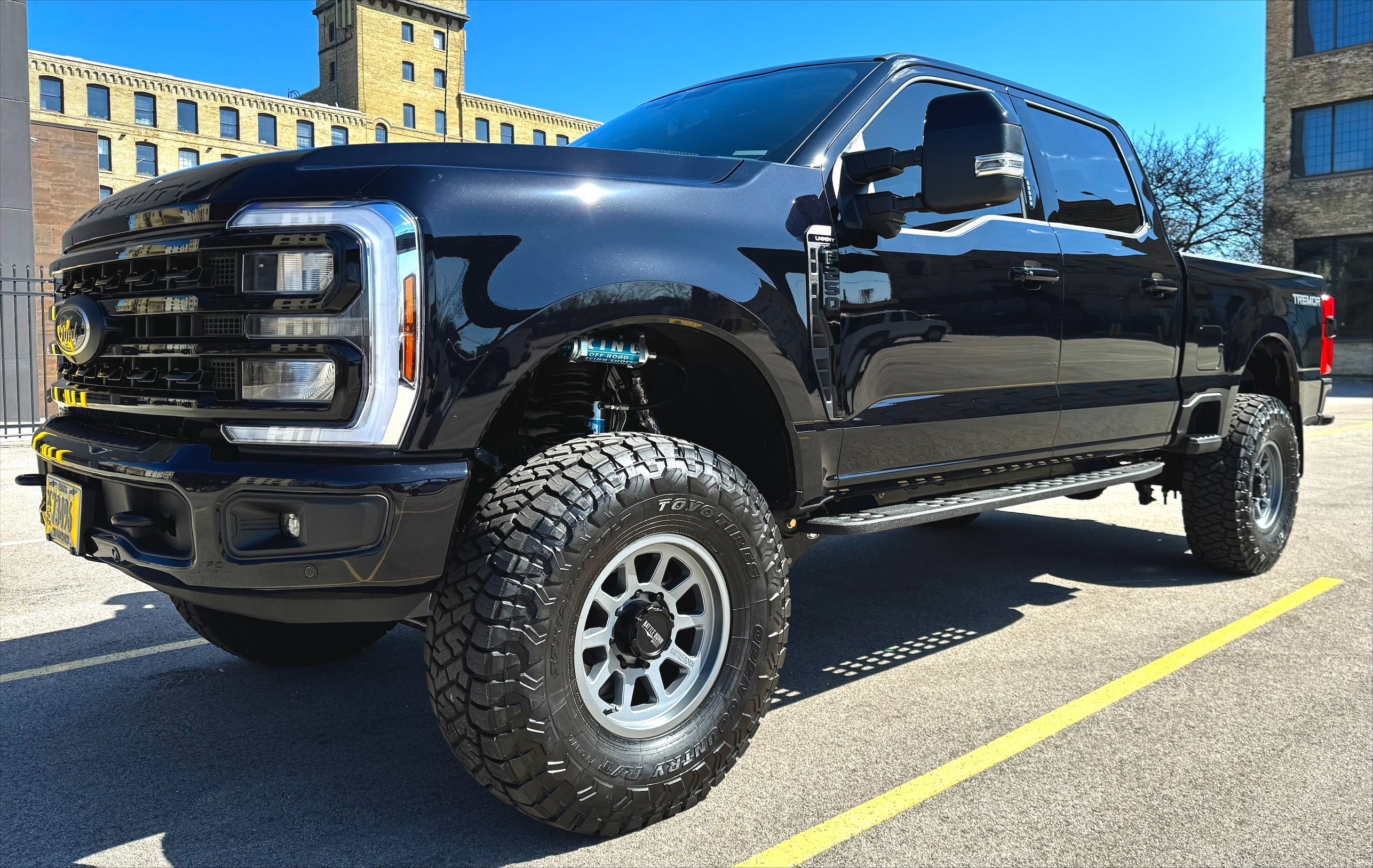 Battle Born Wheels Sierra HoldFast gray 17x8 wheel with 5x5 bolt pattern and 4.75-inch offset, shown in a close-up view.