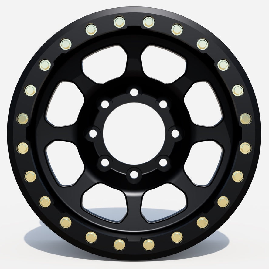 Battle Born Wheels Delta Forged Beadlock Wheels 17x8 with 5/6-lug pattern, machined finish, Jeep-compatible, beadlock ring, 32mm offset