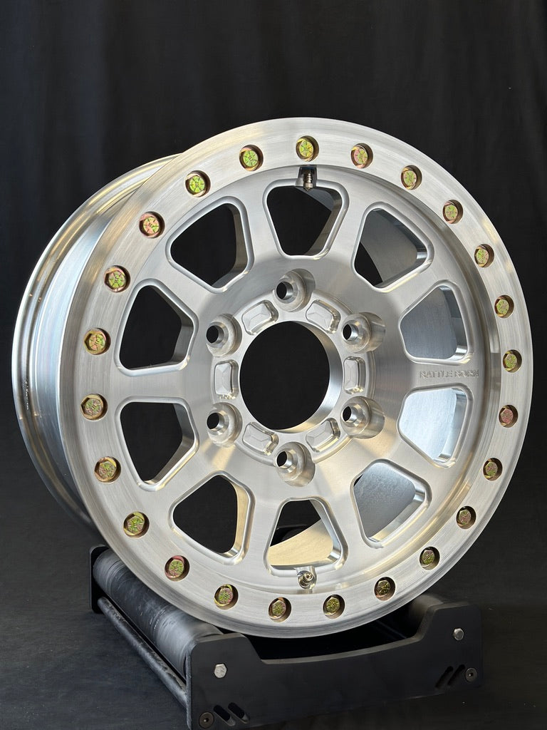 Battle Born Wheels SIERRA Forged Race Spec 17x8 wheels with 5-6x6.5 bolt pattern and race fitment for off-road performance.