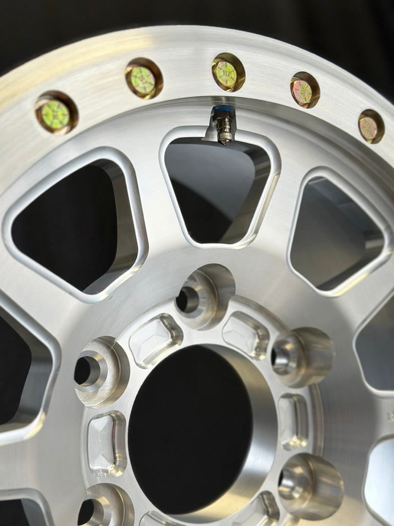 Battle Born Wheels Sierra Forged Race Spec 17x8 inch wheels with 5x6.5 bolt pattern and race fitment, designed for high-performance vehicles.