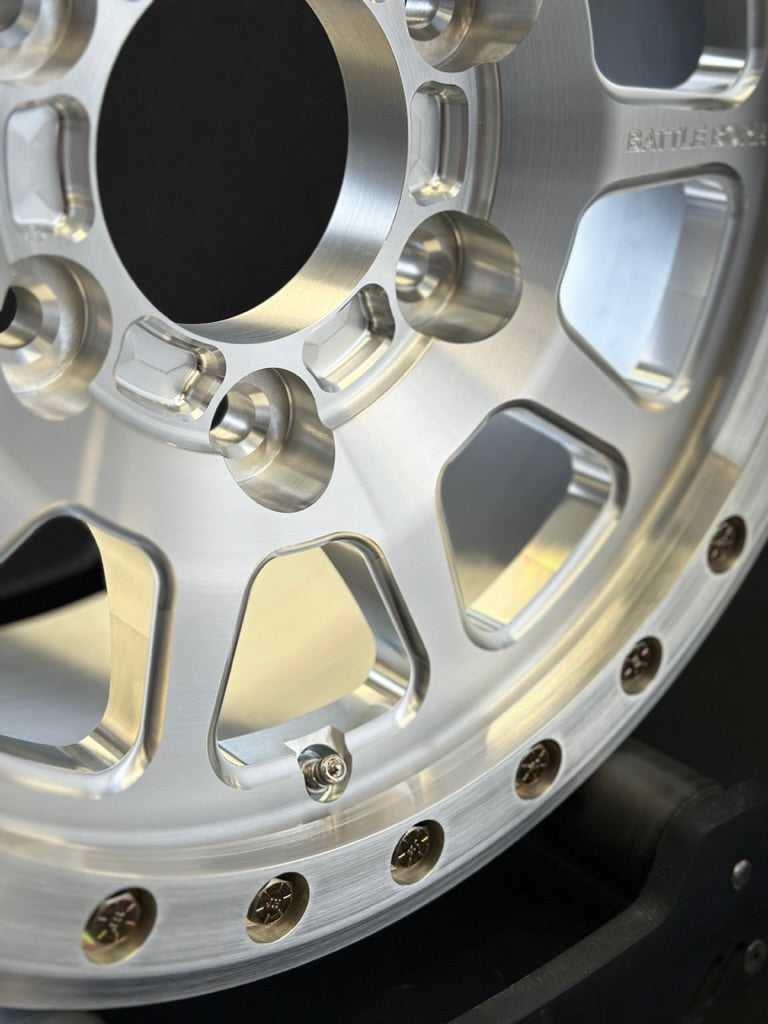 Battle Born Wheels Sierra Forged Race Spec 17x8 inch wheels with 6x6.5 bolt pattern and race fitment for off-road vehicles