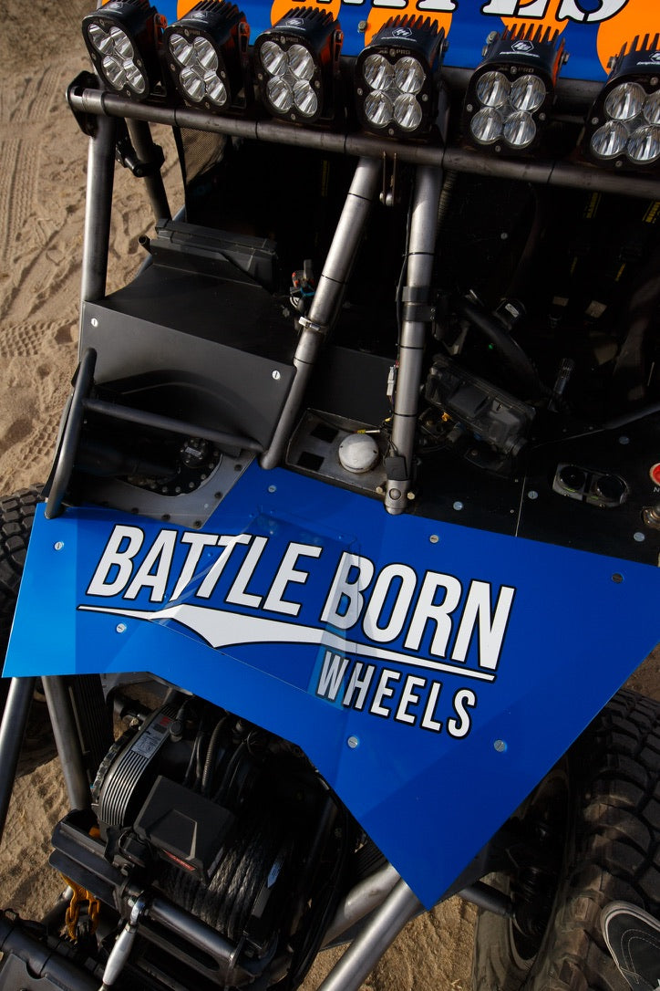 Battle Born Wheels Sierra Forged Race Spec 17x8 inch wheels with 5-6x6.5 bolt pattern, designed for off-road and race vehicles.