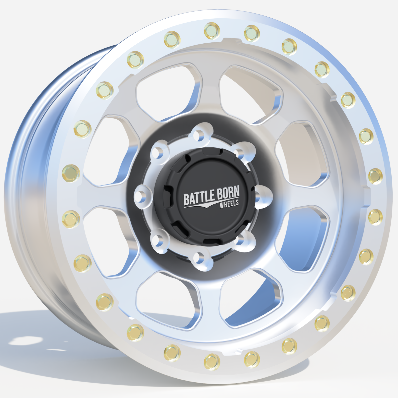 Battle Born Wheels Delta Forged Beadlock 8-Lug 17x8 inch off-road wheel with machined beadlock ring and 5-8x6.5 bolt pattern