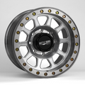 Battle Born Wheels Sierra forged simulated 17x9 Jeep wheel with 5x5 bolt pattern, machined finish, drain holes, and ring design.