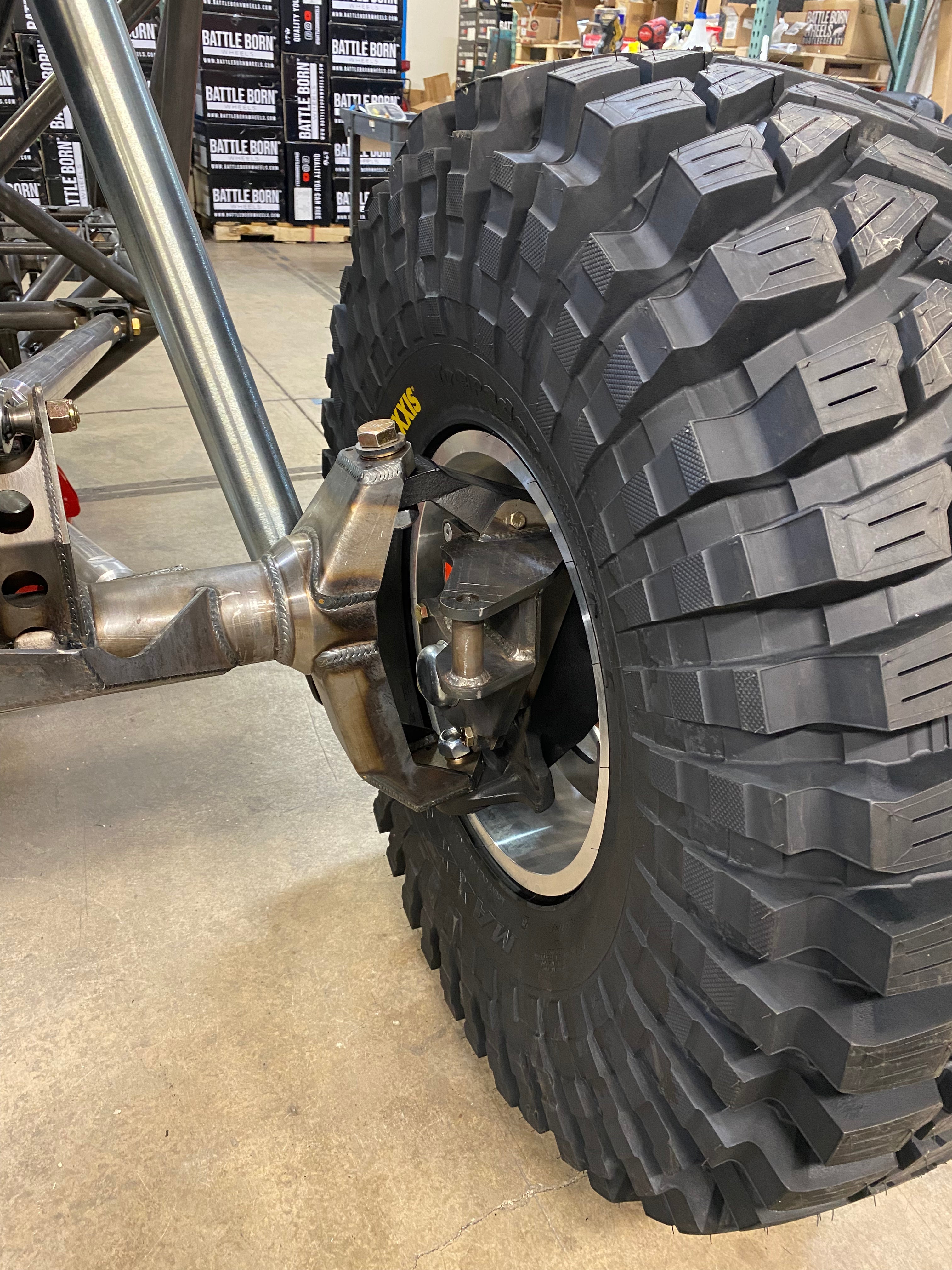 Battle Born Wheels Sierra forged simulated 17x9 Jeep wheel with machined finish, drain holes, and 5x5 bolt pattern.