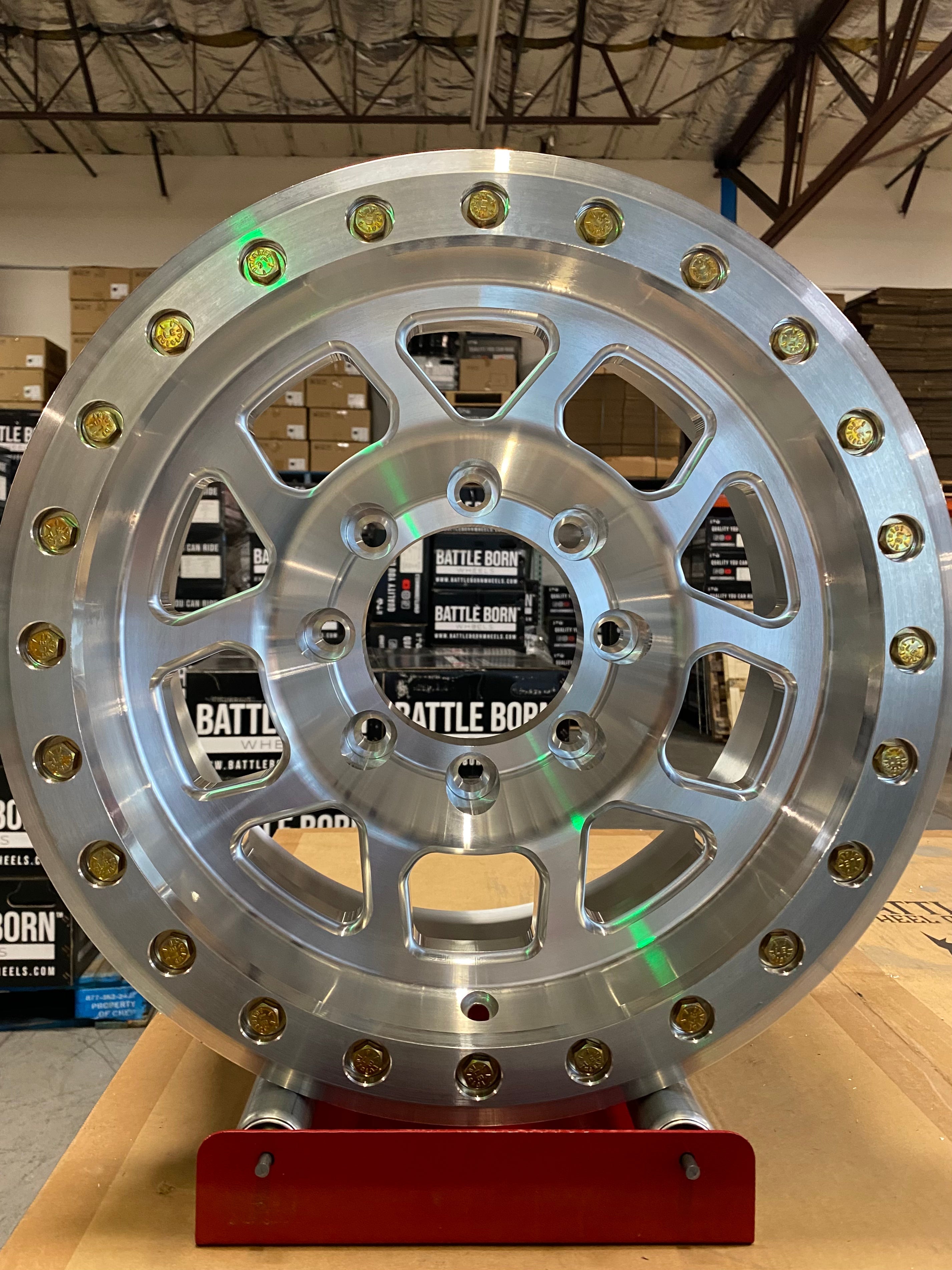 Battle Born Wheels Whiskey Forged simulated wheels, 17x9 inches, with 5x5 bolt pattern and machined finish for Jeep JK, JL, JT.