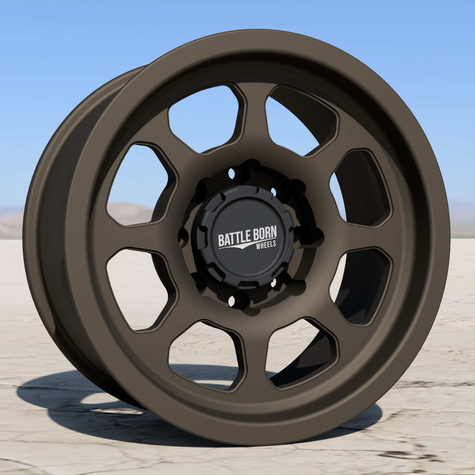 Battle Born Wheels Delta Forged HoldFAST 18x9 inch off-road wheels with 8x6.5 bolt pattern and 13mm offset, machined finish