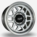 Battle Born Wheels KILO Forged HoldFAST 18x9 inch wheels with 8x6.5 bolt pattern and 13mm offset, machine finish.