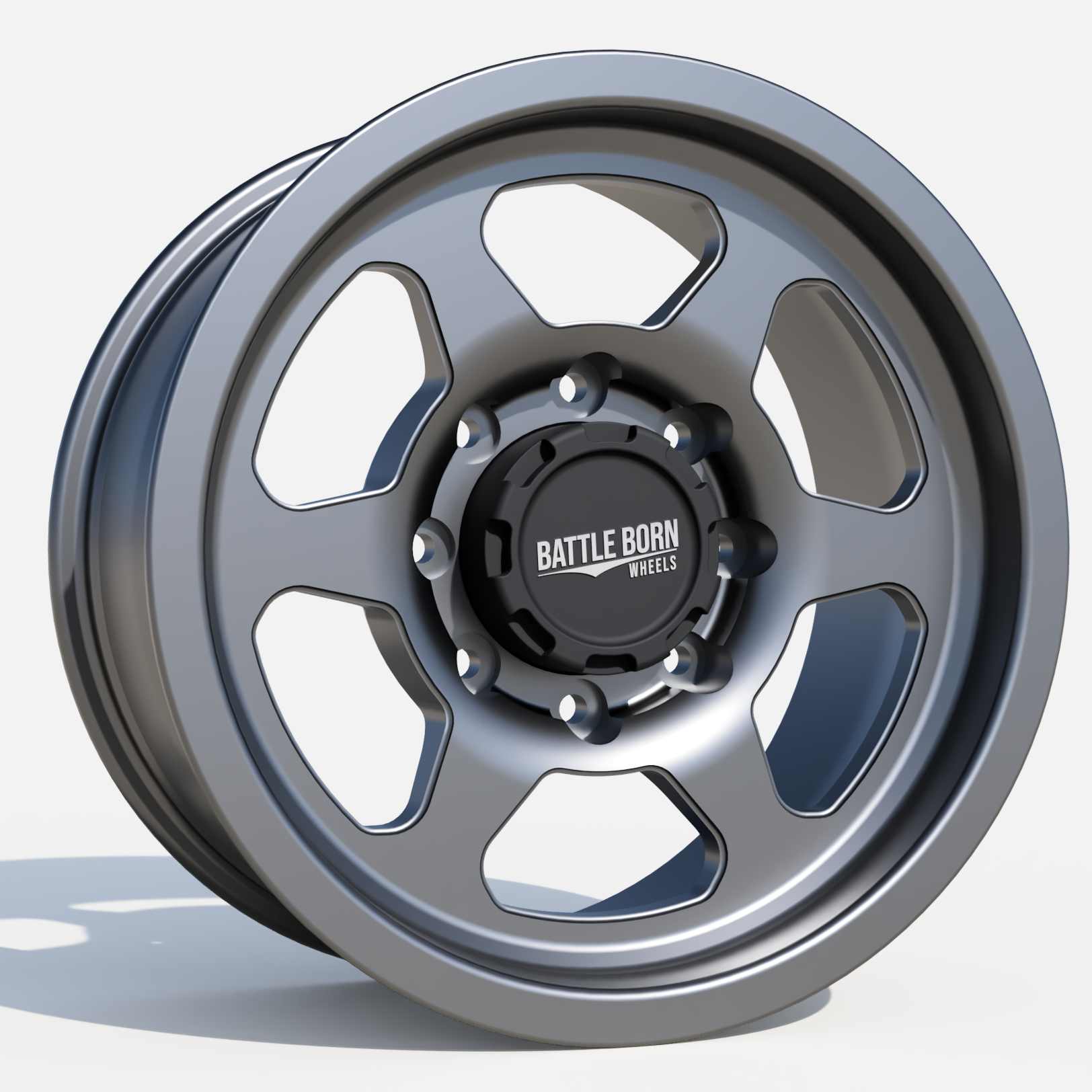 Battle Born Wheels X-RAY forged 18x9 wheels with 8x6.5 bolt pattern, 13mm offset, machined finish for off-road vehicles.