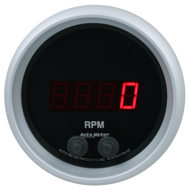 Autometer 85.7mm Black 0-16K RPM Tachometer Sport-Comp Elite Digital Gauge 6798-SC