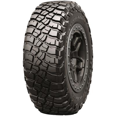 BFGoodrich Mud-Terrain T/A KM3 off-road tires displayed on a vehicle showcasing rugged tread pattern and sidewall design.