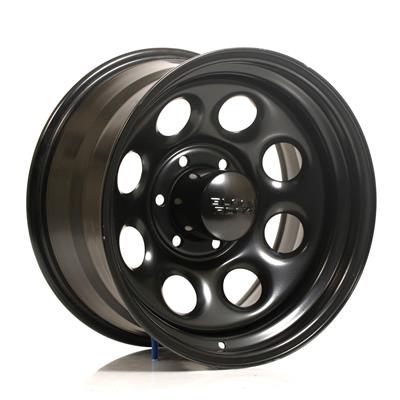 Vinyasa Automotive Black Rock Series 997 Type 8 matte black alloy wheels on a vehicle, showcasing their sleek design and finish.