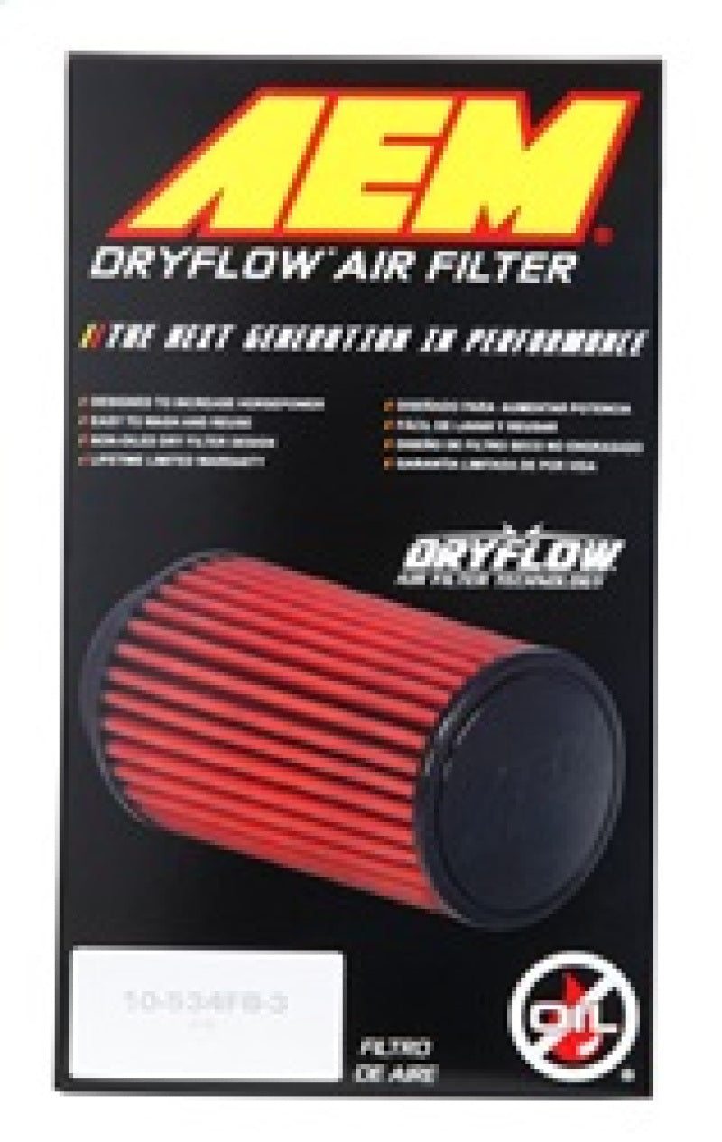 AEM Induction AEM DryFlow Air Filter AIR FILTER KIT 2.5in X 9in DRYFLOW 21-2019DK