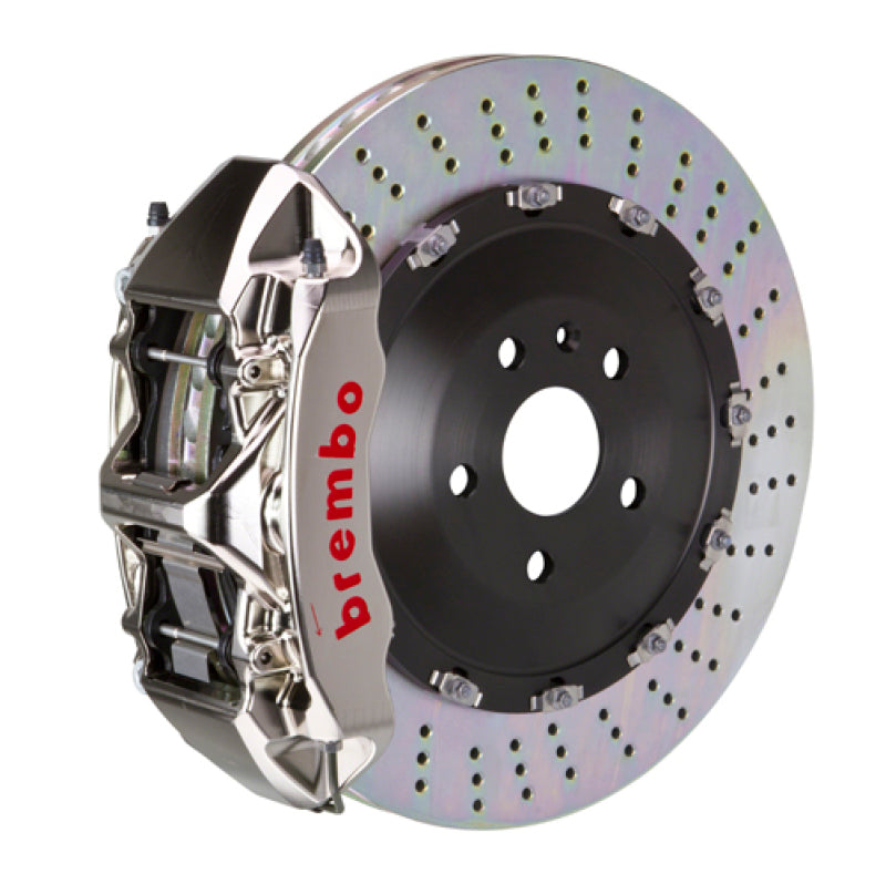 Brembo 03-09 Range Rover Front GTR BBK 6 Piston Billet 405x34 2pc Rotor Drilled- Nickel 1N1.9502AR