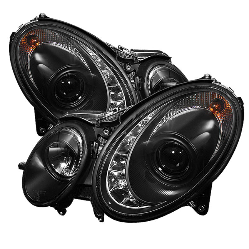 Spyder Mercedes Benz E-Class 03-06 Projector Halogen Model- DRL- Blk PRO-YD-MBW21103-DRL-BK 5017482
