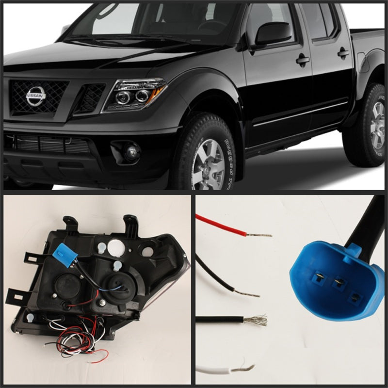 Spyder Nissan Frontier 05-08 Projector Headlights LED Halo LED Blk PRO-YD-NF05-HL-BK 5011527
