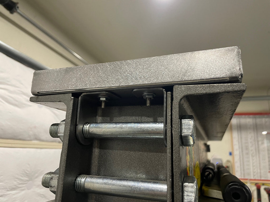 Elevate Metalcraft 20T Harbor Freight press upper tool tray bolt-on for sturdy workshop storage and organization.