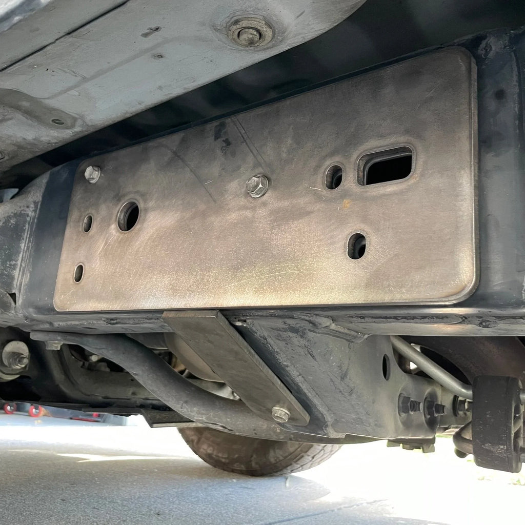 Elevate Metalcraft bolt-on frame mount plates for Lexus GX470 2003-2009 Rock Slider installation, durable metal construction.