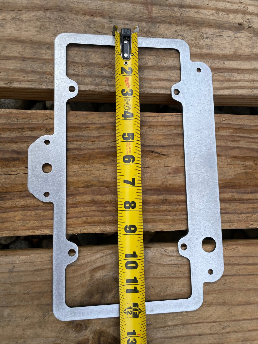 Elevate Metalcraft license plate relocation frame with 3rd brake light weld-on for tubing 1.5 and 1.75 inches, vehicle accessory.